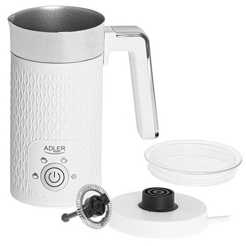 Adler AD 4494 Mlkeskummer og varmeapparat Automatisk Metallic, Hvid #5