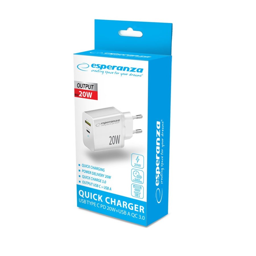 Esperanza EZC105W netoplader 20W Hvid #5