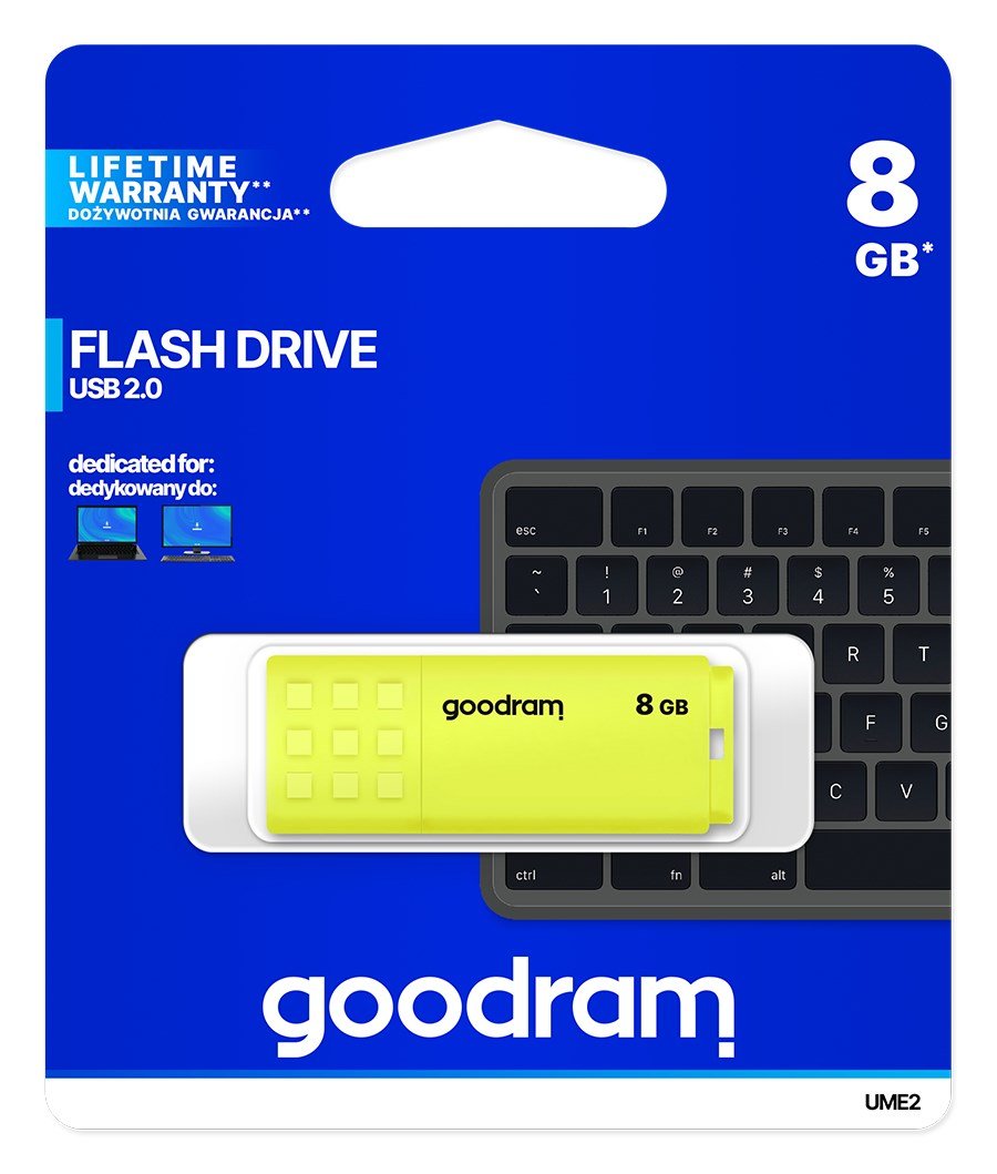 Goodram UME2 USB-ngle 8 GB USB Type-A 2.0 Gul #5