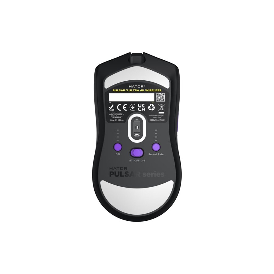 HATOR Pulsar 3 ULTRA 4K Wireless mus Spil H�jre h�nd RF Wireless + Bluetooth + USB Type-A Optisk 30000 dpi #7