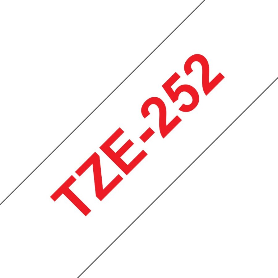 Brother TZE-252 etiketbnd Rd p hvid #1
