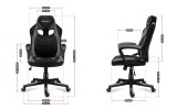 Huzaro FORCE 2.5 GREY MESH Gaming lnestol Trdsde Sort, Gr #7
