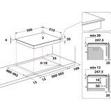 Whirlpool WB B3960 BF kogeplade Sort Indbygget 59 cm Zone induktionskogeplade 4 zone(s) #4