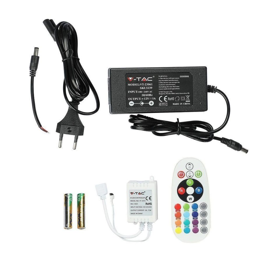 LED-strimmel V-TAC VT-5050 60 IP20-RGB SMD5050 12V 230V IP20 10W/m 1000lm (SKU 2558) #5