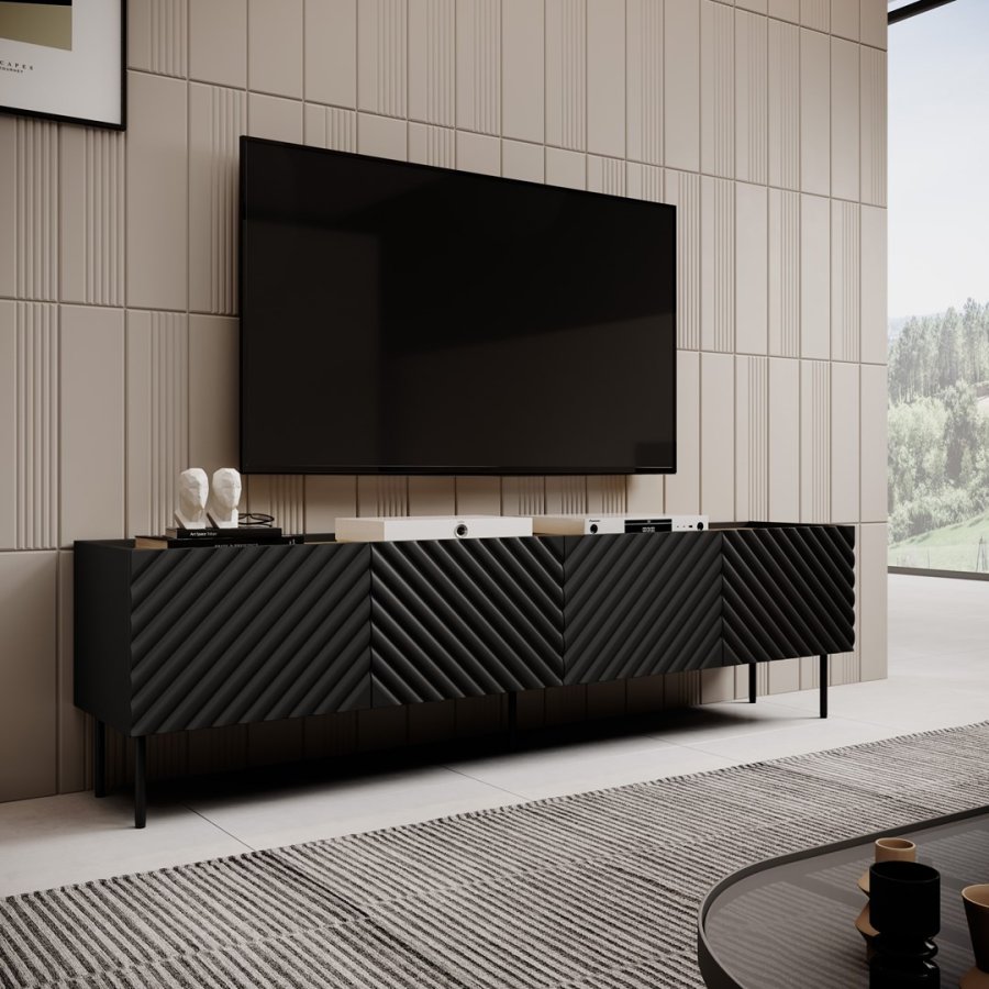 4D RTV-skab ONDA 200x40x35-54 sort (stende eller vgmonteret) #4