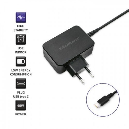 Qoltec 51024 oplader til mobil enhed Universel Sort Vekselstrm Hurtig opladning Indendrs #5