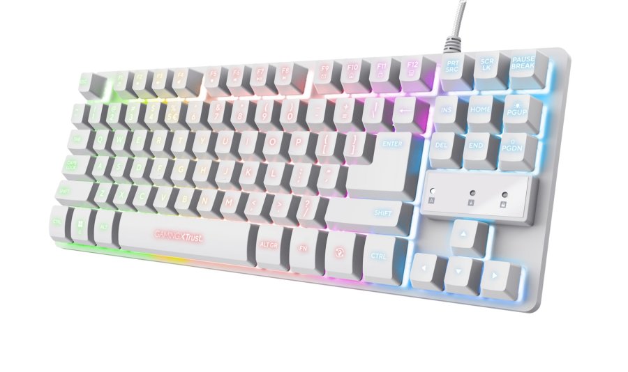 Trust GXT 833W THADO tastatur Spil USB QWERTY US engelsk Hvid #1