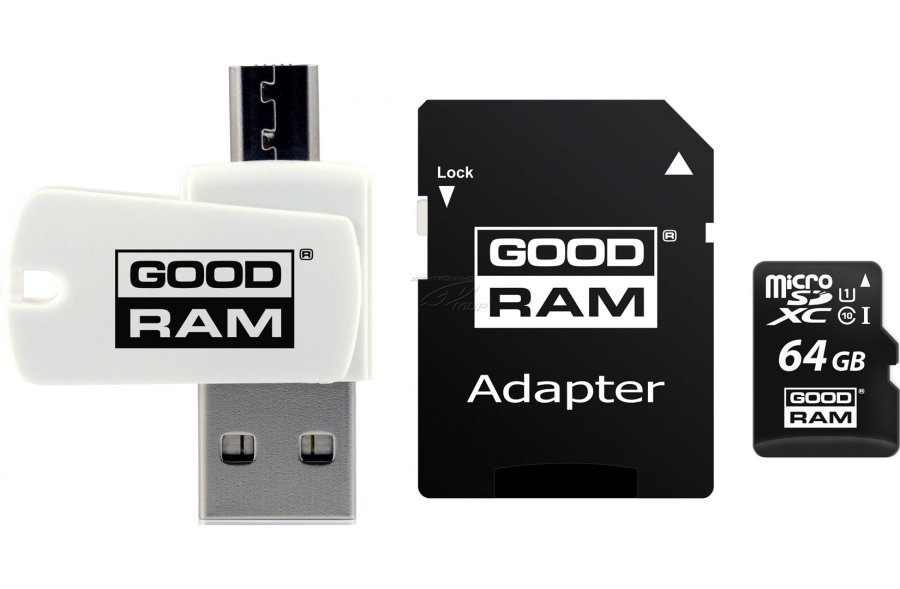 Goodram Alt i n M1A4-0640R12 flash-hukommelse 64 GB MicroSDXC Class 10 UHS-I + kortlser #1