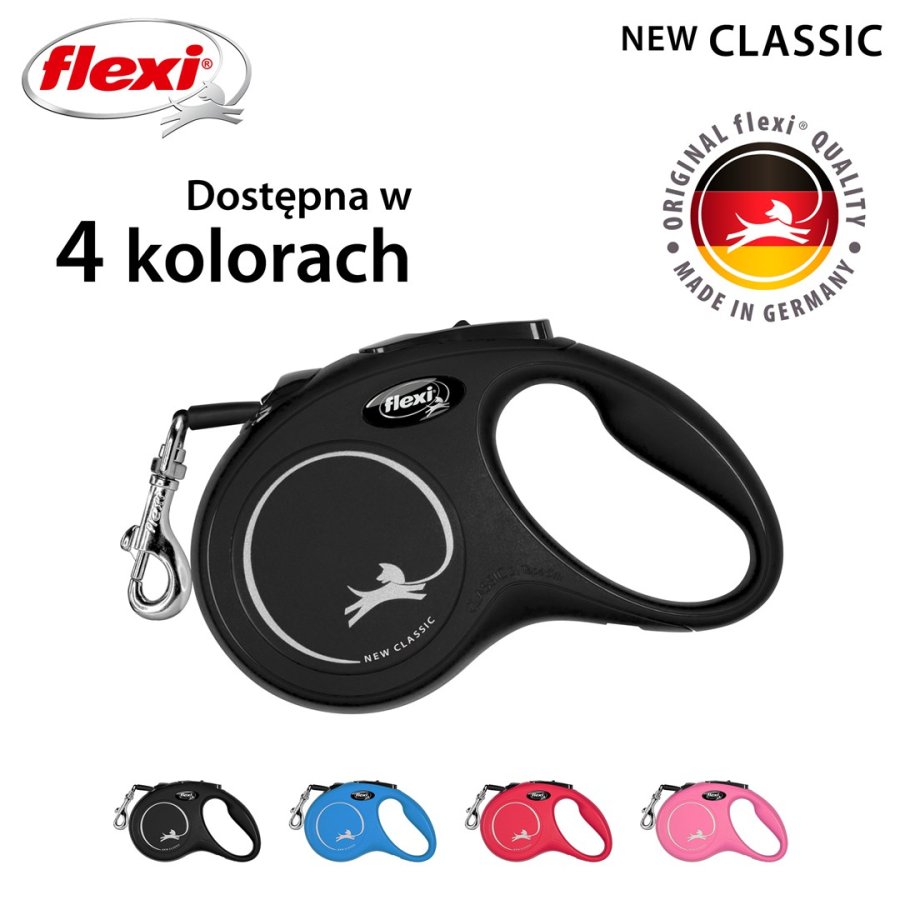 Flexi New CLASSIC 5 m Sort Hund Fleksibel hundesnor #4