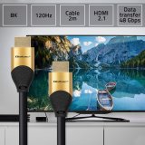 Qoltec 50355 HDMI v2.1 kabel Ultra hj hastighed 8K | 60Hz | 28AWG | GULD | 2m #2