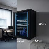 Extralink LITE 12U 530X400 WALL-MOUNTED RACKMOUNT CABINET BLACK Fritst�ende/v�g-/gulvmonteret stativ Sort #13