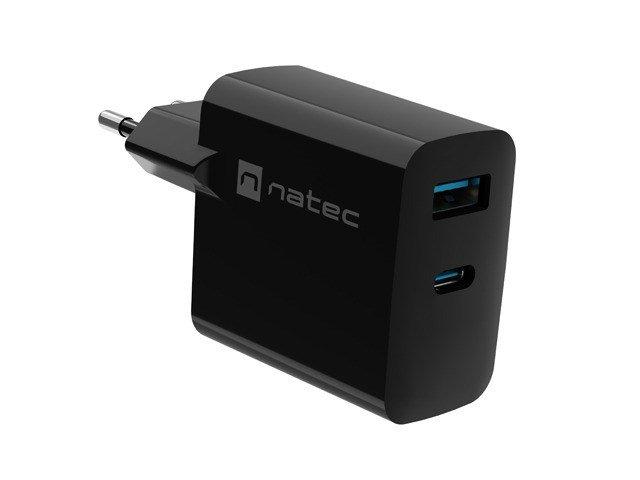NATEC RIBERA GAN CHARGER 1x USB-A + 1x USB-C 45W SORT #9