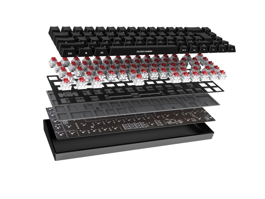 Deltaco Gaming GAM-100-DE tastatur Spil USB + RF Wireless + Bluetooth QWERTZ Tysk Sort #9
