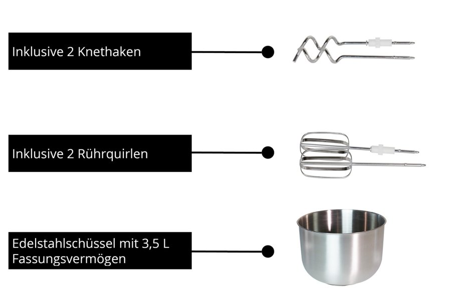 Unold 78720 rremaskine og mikser Hndmixer 500 W Hvid #3