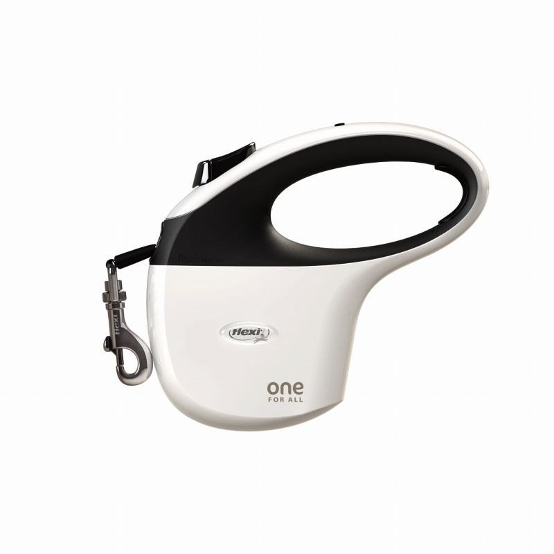 FLEXI One for All S hvid - sort - automatisk hundesnor til hunde op til 30 kg - 5 m #2