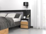Topeshop M1 ANTRACYT/ARTISAN sengelampe & sengebord 2 skuffe(r) Egetr #2