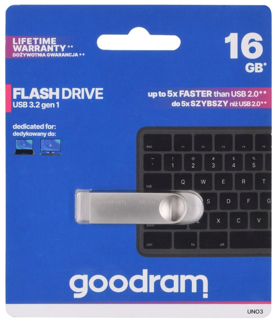 Goodram USB UNO3-0160S0R11 USB-ngle 16 GB USB Type-A 3.2 Gen 1 (3.1 Gen 1) Slv #1