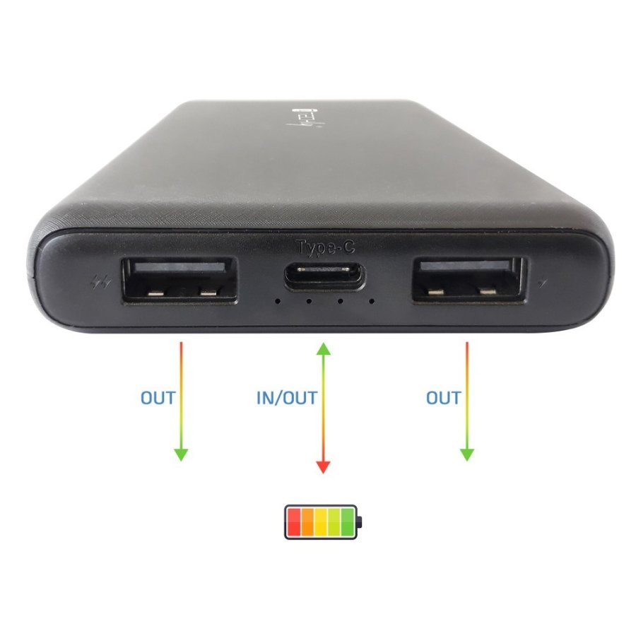 Techly I-CHARGE-10000 powerbank Lithium polymer (LiPo) 10000 mAh Sort #5