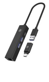 ICY BOX IB-HUB1439-LAN Ledningsf�rt USB 3.2 Gen 1 (3.1 Gen 1) Type-A Sort #7