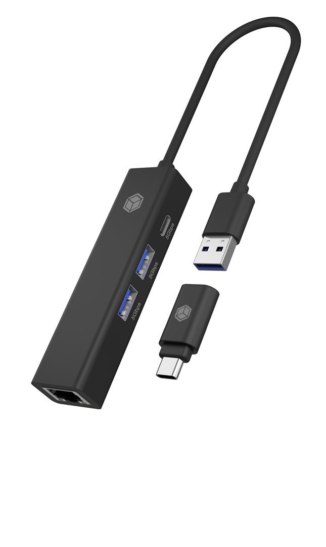 ICY BOX IB-HUB1439-LAN Ledningsf�rt USB 3.2 Gen 1 (3.1 Gen 1) Type-A Sort #7