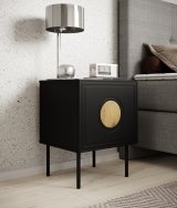 Sengebord 2 stk. PALAZZO 44,5x40x59 sort + egetr hndvrk #3