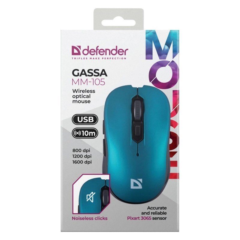 MOUSE DEFENDER GASSA MM-105 RF SILENT BLUE #6