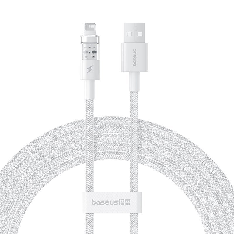 Baseus Gem USB til IP 2.4A hurtigopladningskabel 2 m Hvid #1
