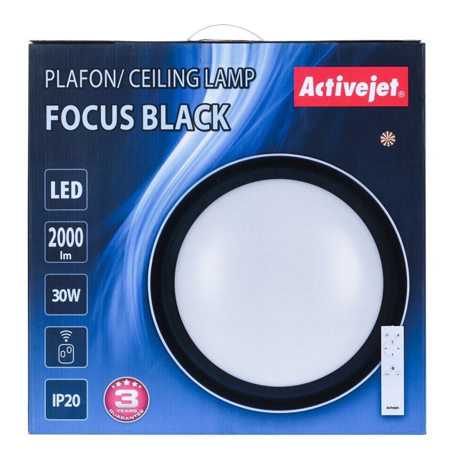 Activejet Plafon LED AJE-FOCUS Black + pilot loftbelysning Sort Ikke-udskiftelig p�re(r) G #10