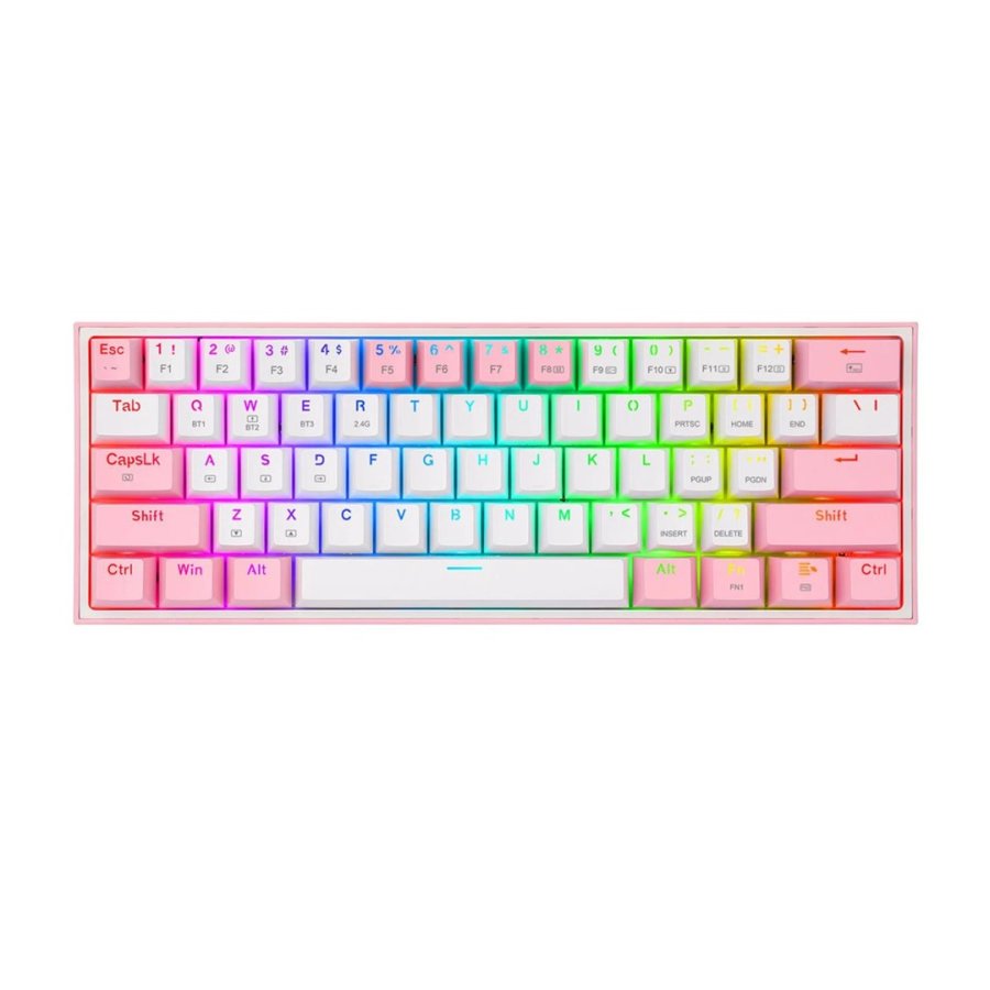 REDRAGON K616 Fizz Pro white/pink tastatur USB + RF Wireless + Bluetooth Lyser�d, Hvid #1