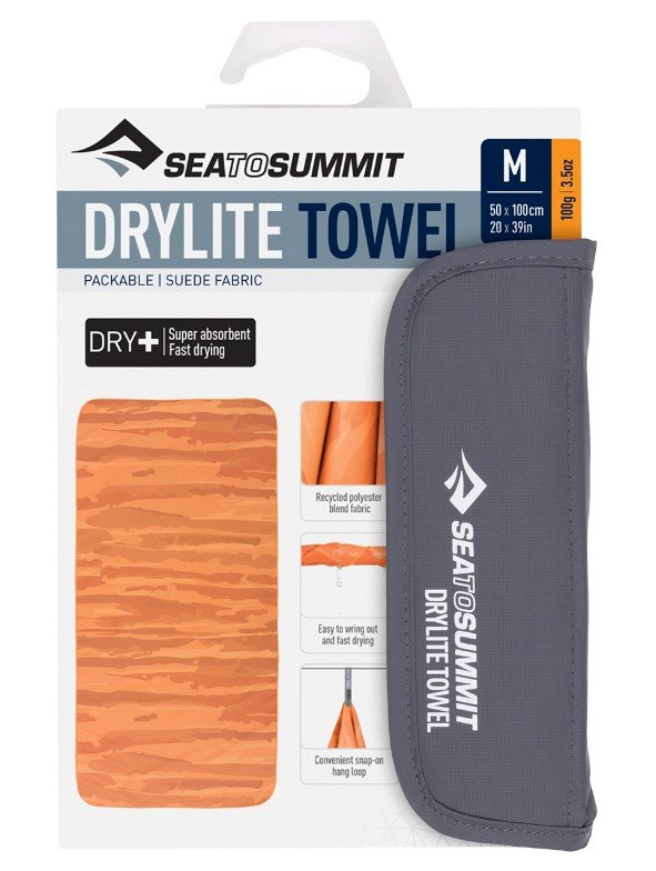 Sea To Summit Tek Drylite Medium Outback Sunset Hurtigtrrende Rejsehndklde 13 x 13 x 3 cm Orange 1 stk #4