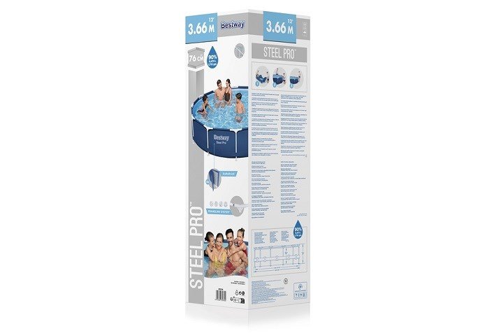Bestway 56706 / 23 swimmingpool til over jorden Indrammet pool Rund 6473 L Bl� #13