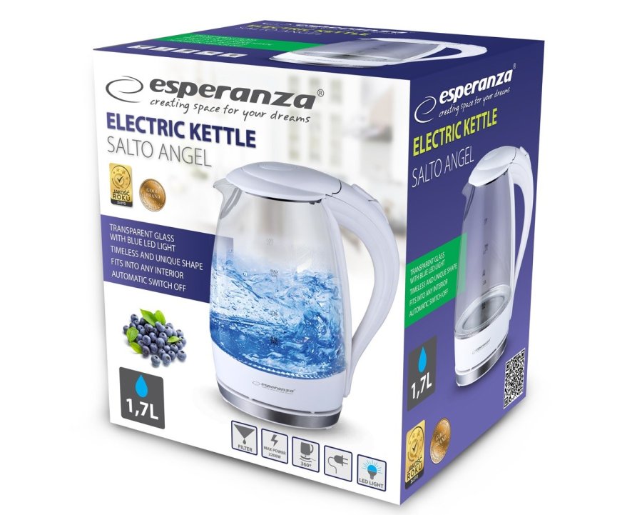 Esperanza EKK011W elkedel 1,7 L glas/hvid 2200 W #5