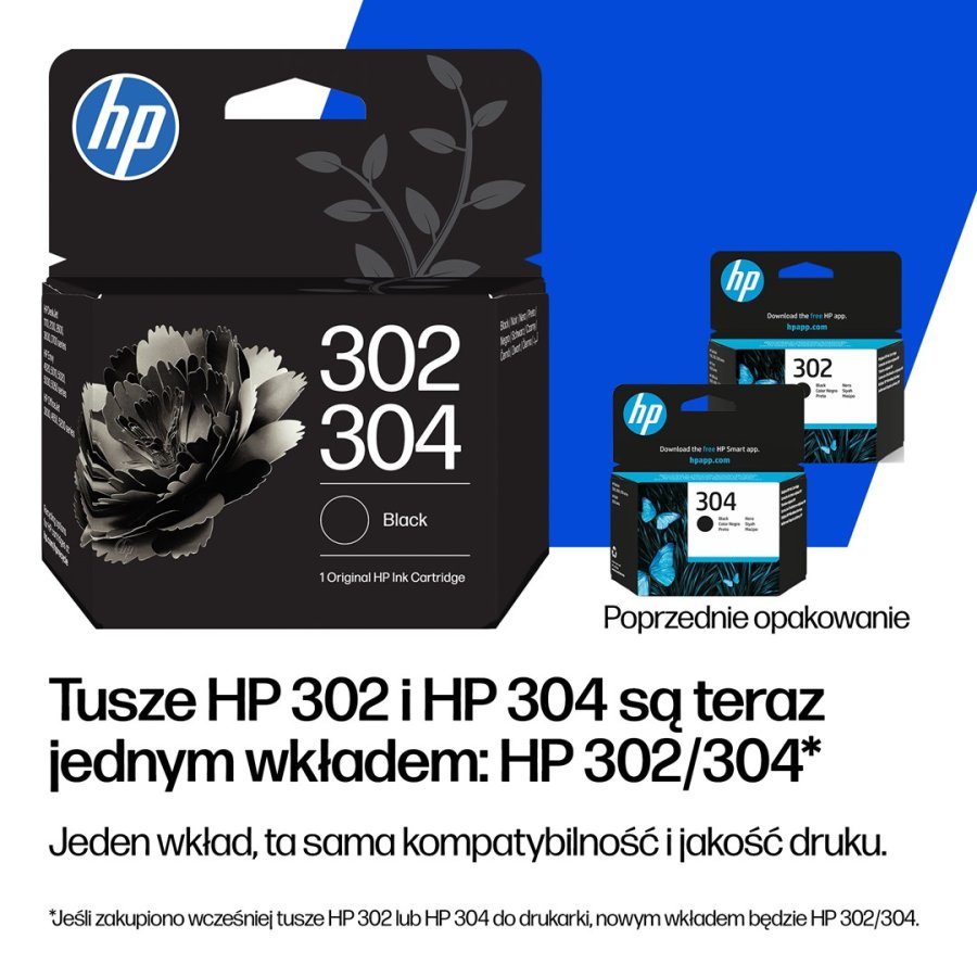 HP Original 302/304-bl�kpatron, sort #7
