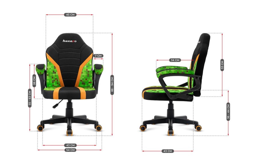 Gaming stol til brn Huzaro Ranger 1.0 Pixel Mesh #9