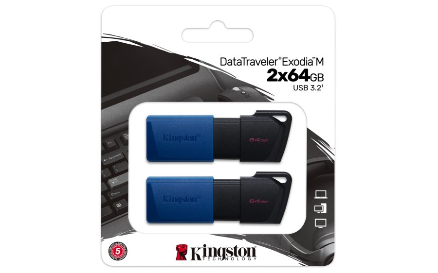Kingston Technology DataTraveler 64 GB USB 3.2 Gen 1 Exodia M (sort + bl) - 2 stk. #6
