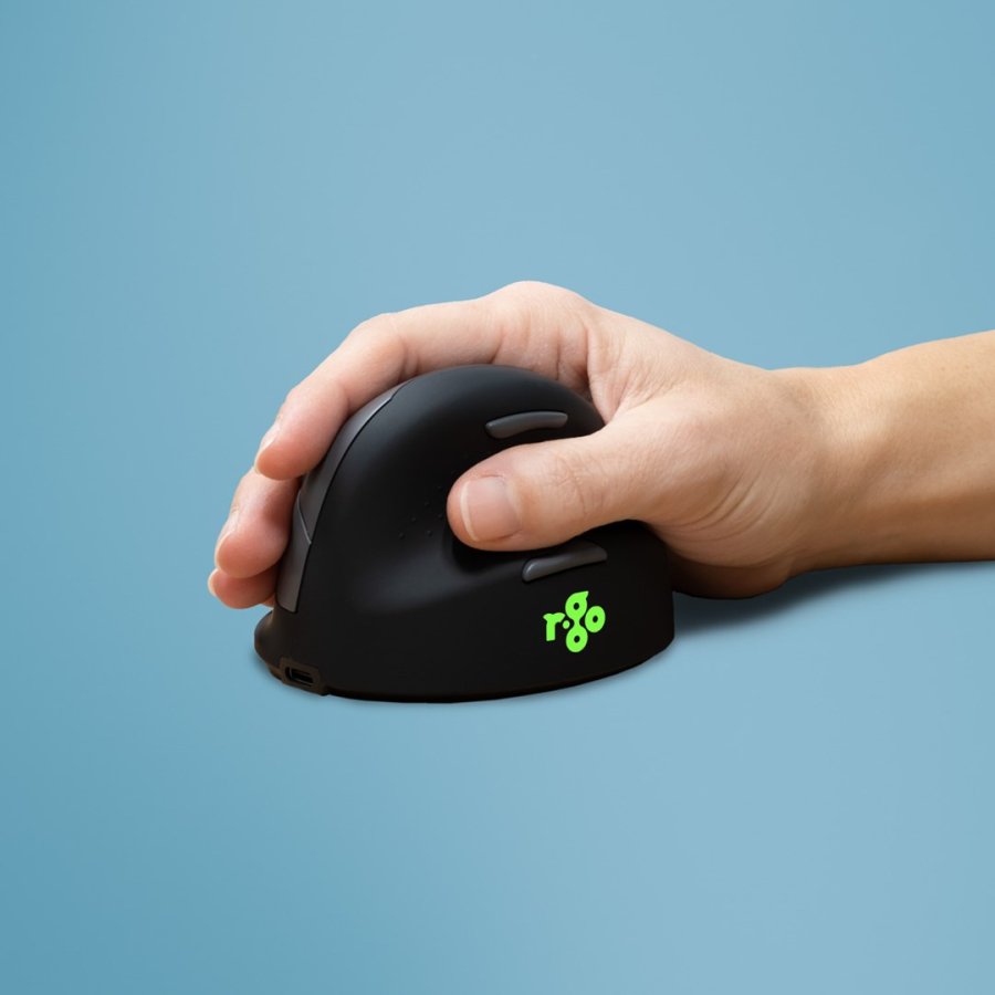 R-Go Tools Ergonomische muis R-Go HE Break met pauzesoftware, small (handlengte 165 mm), rechtshandig, 3-in-1 connectie, zwart #1