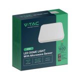 Plafond V-TAC VT-8618S overflademonteret 18W LED IP44 25x25cm bevgelsesdetektor 4000K 1830lm (SKU 76661) Hvid #6
