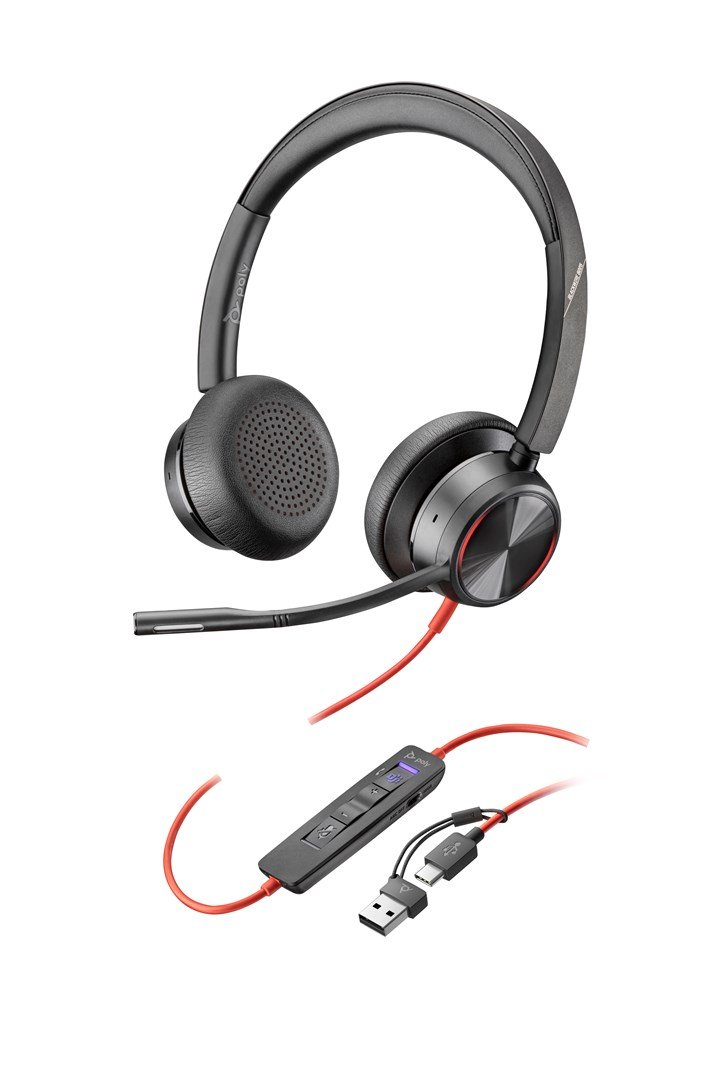 Poly Blackwire 8225 Stereo Microsoft Teams Certified USB-C Headset +USB-C/A Adapter #3