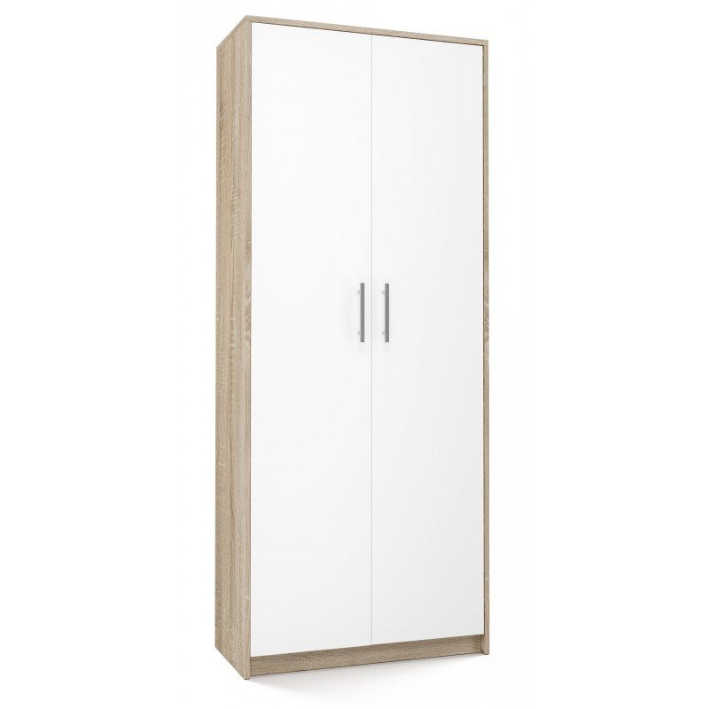 Arkivskab OLIV 2D 74x35x180 cm, Sonoma/Hvid #1