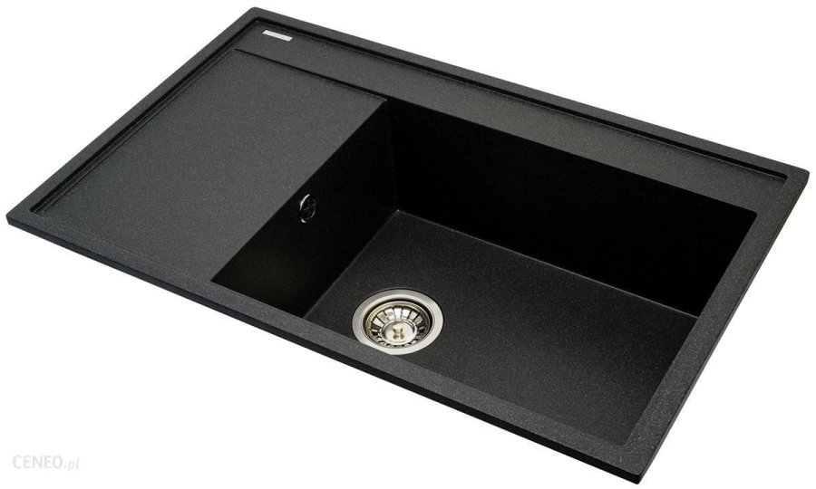 Pyramis Camea 79X50 1B 1D R granitvask med enkelt kumme 070091201 sort prikket #4
