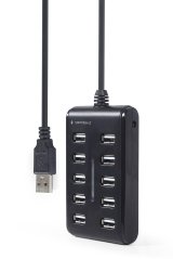 Gembird UHB-U2P10P-01 10-ports USB 2.0 hub, sort #4