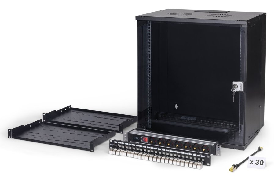 Digitus DN-49207-SET stativ 12U V�gmonteret stativ Sort #1