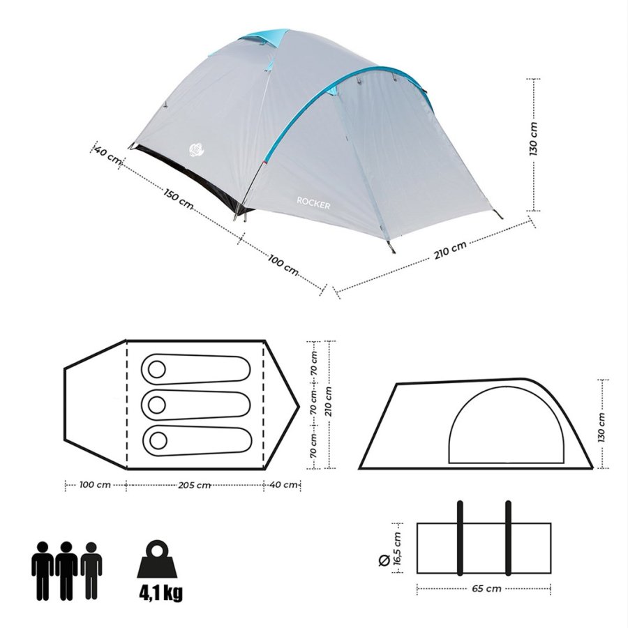 NILS CAMP ROCKER NC6013 3-personers campingtelt #11