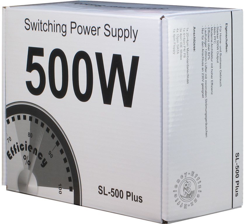 Inter-Tech SL-500 Plus enhed til str�mforsyning 500 W 20+4 pin ATX ATX S�lv #6