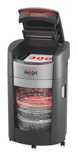 Rexel ShredMax AutoFeed+ 300M papirmakulator, P5, 300 ark, 25 l affaldsbeholder #1