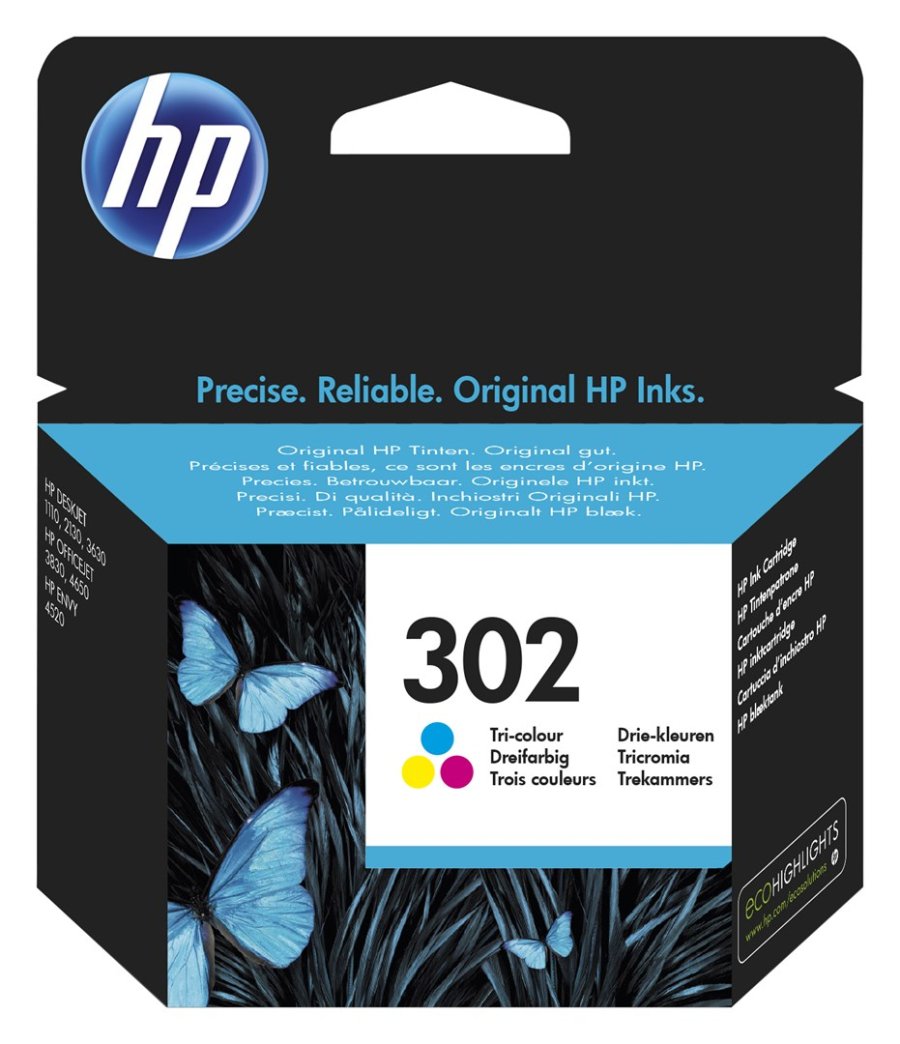 HP Original 302-blkpatron, trefarvet #2