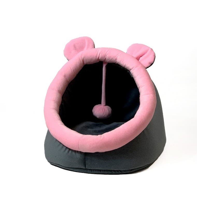 GO GIFT kennel katteseng - grafit-pink - 40x45x34 cm #1