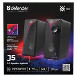 PC Speakers 2.0 DEFENDER J5 2.0 6W LED USB black #10