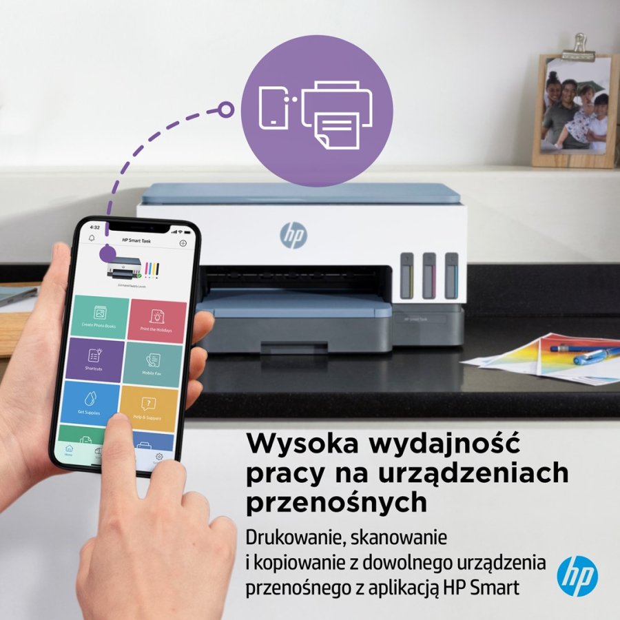 HP Smart Tank 725 All-in-One Termisk inkjet A4 4800 x 1200 dpi 15 sider pr. minut Wi-Fi #6