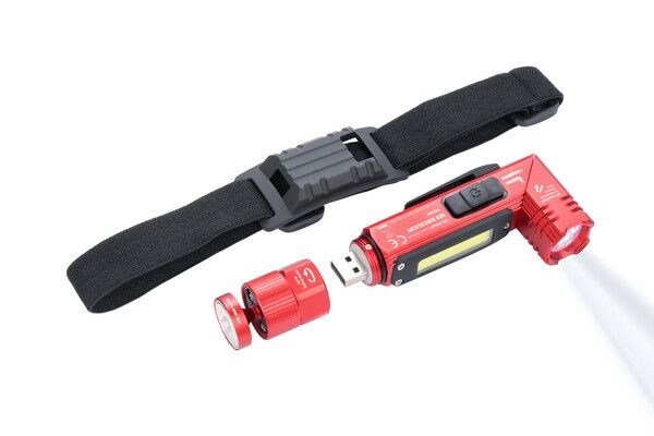 TROIKA ECO KNICKLICHT R�d H�ndlommelygte + pandeb�nd med lommelygte COB LED #1